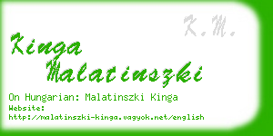 kinga malatinszki business card